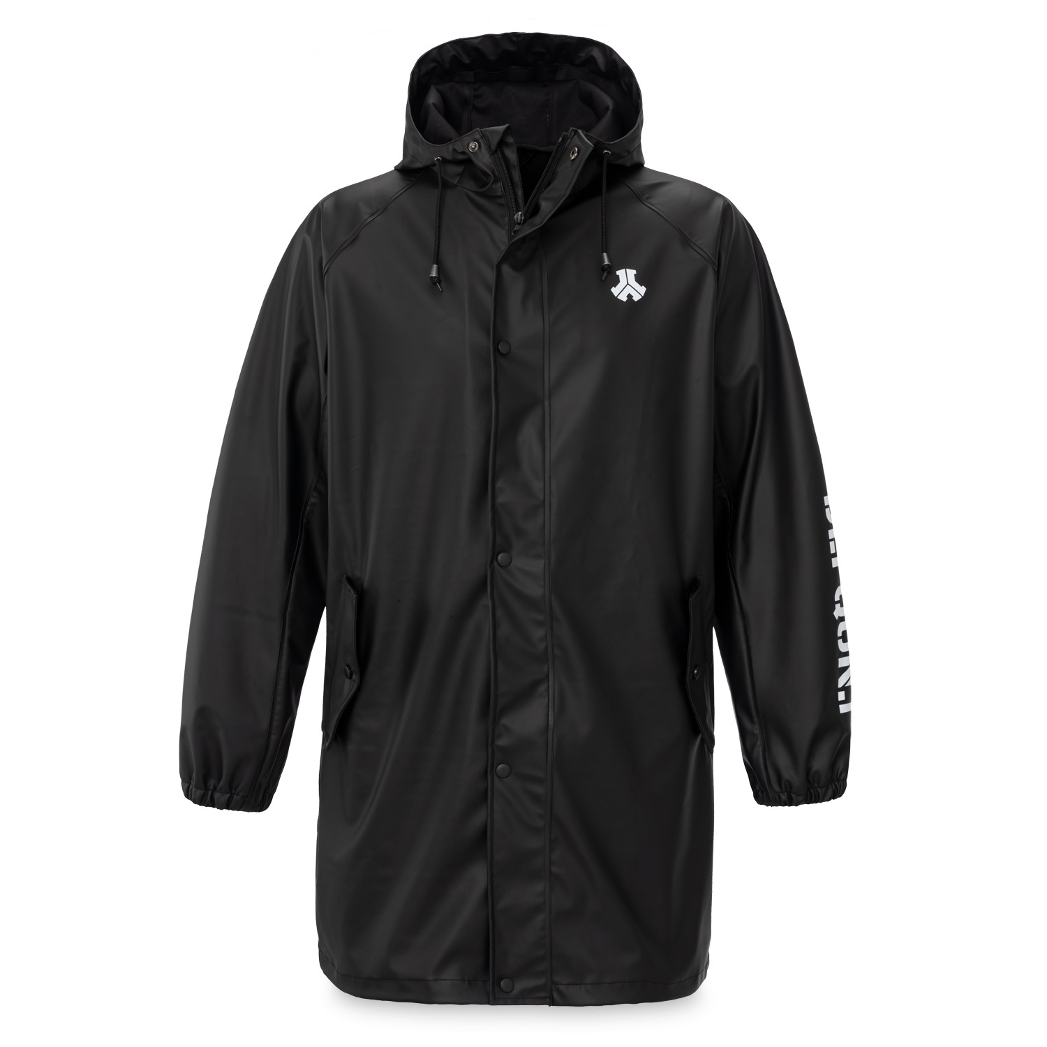 Defqon.1 Hardstyle Raincoat – Black with Printed Logos