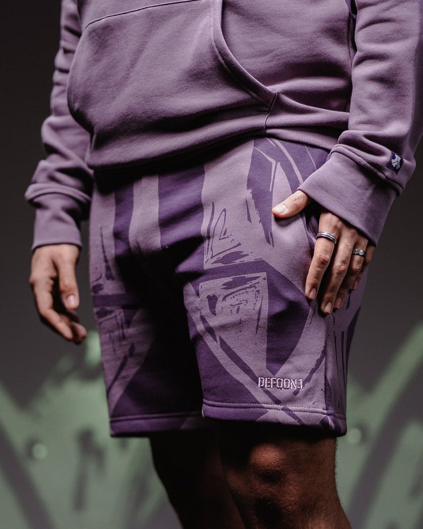090. Jogging shorts Big Print mauve - Defqon.1 Festival Store