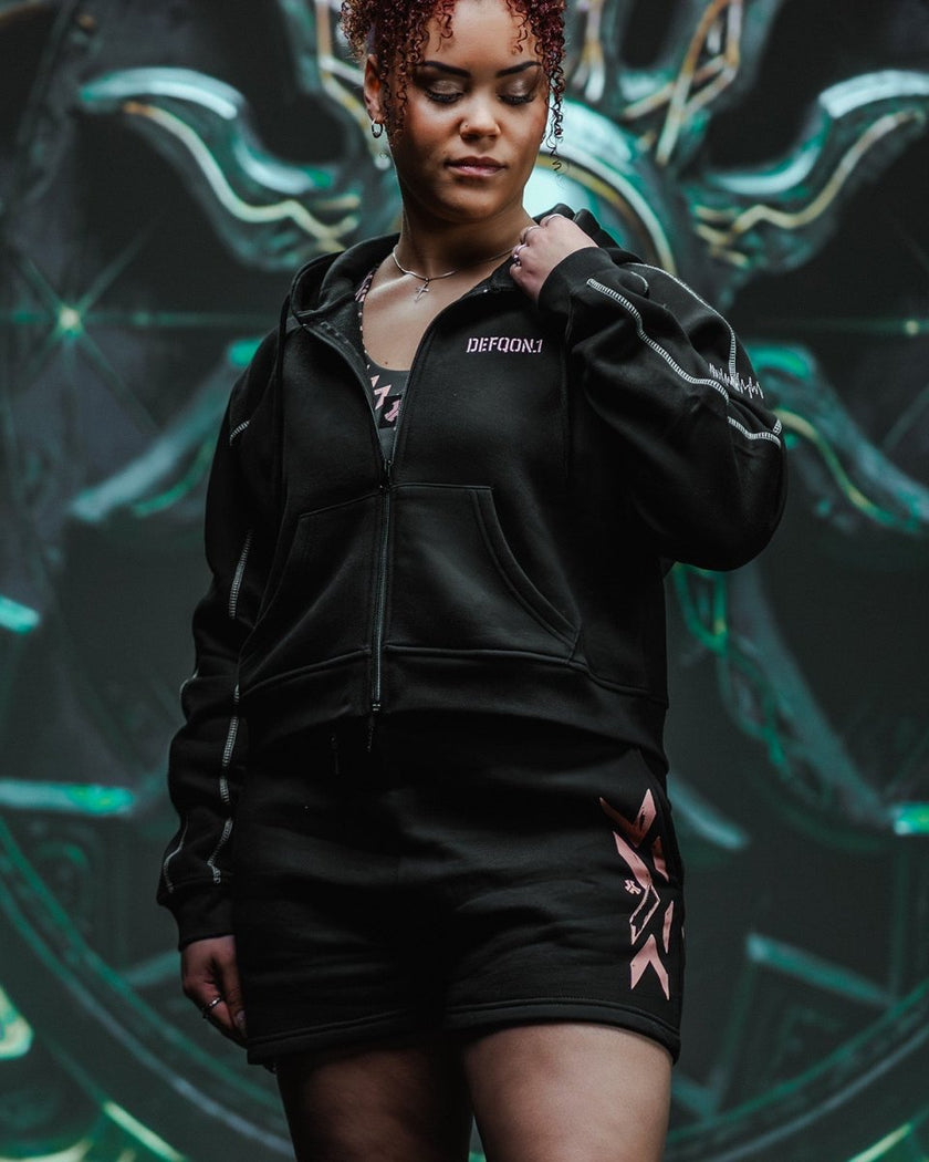 180. Jogging Shorts black/peach - Defqon.1 Festival Store