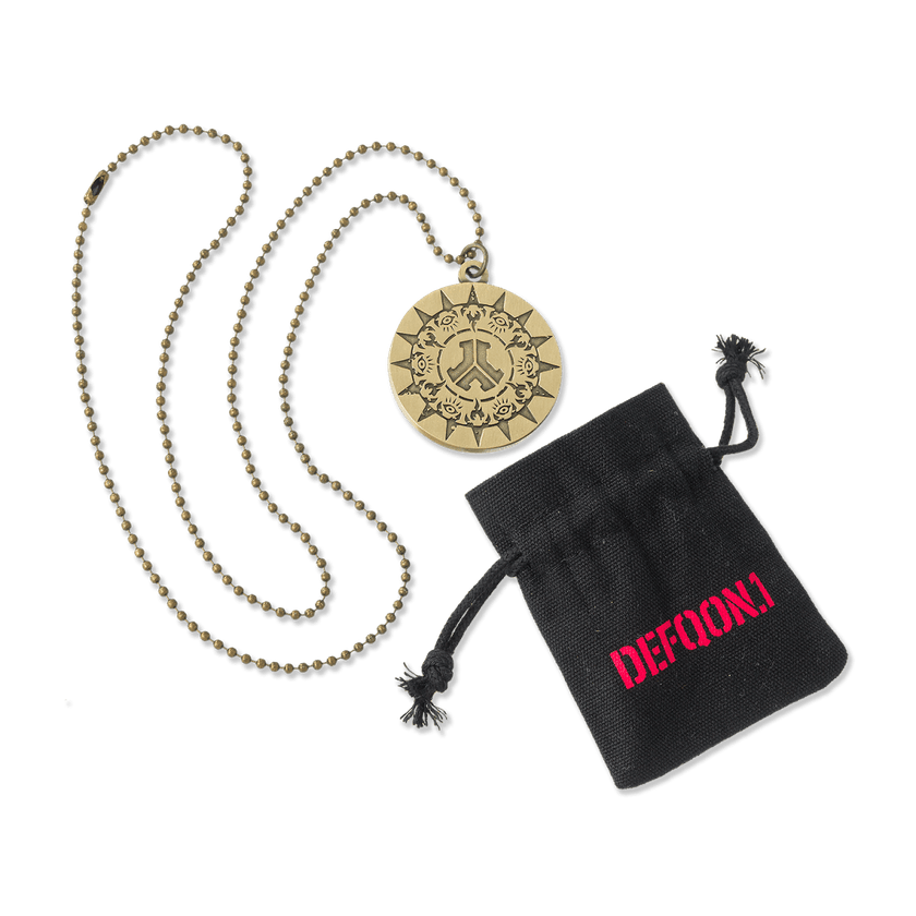 290. Necklace Sacred Oath round gold - Defqon.1 Festival Store