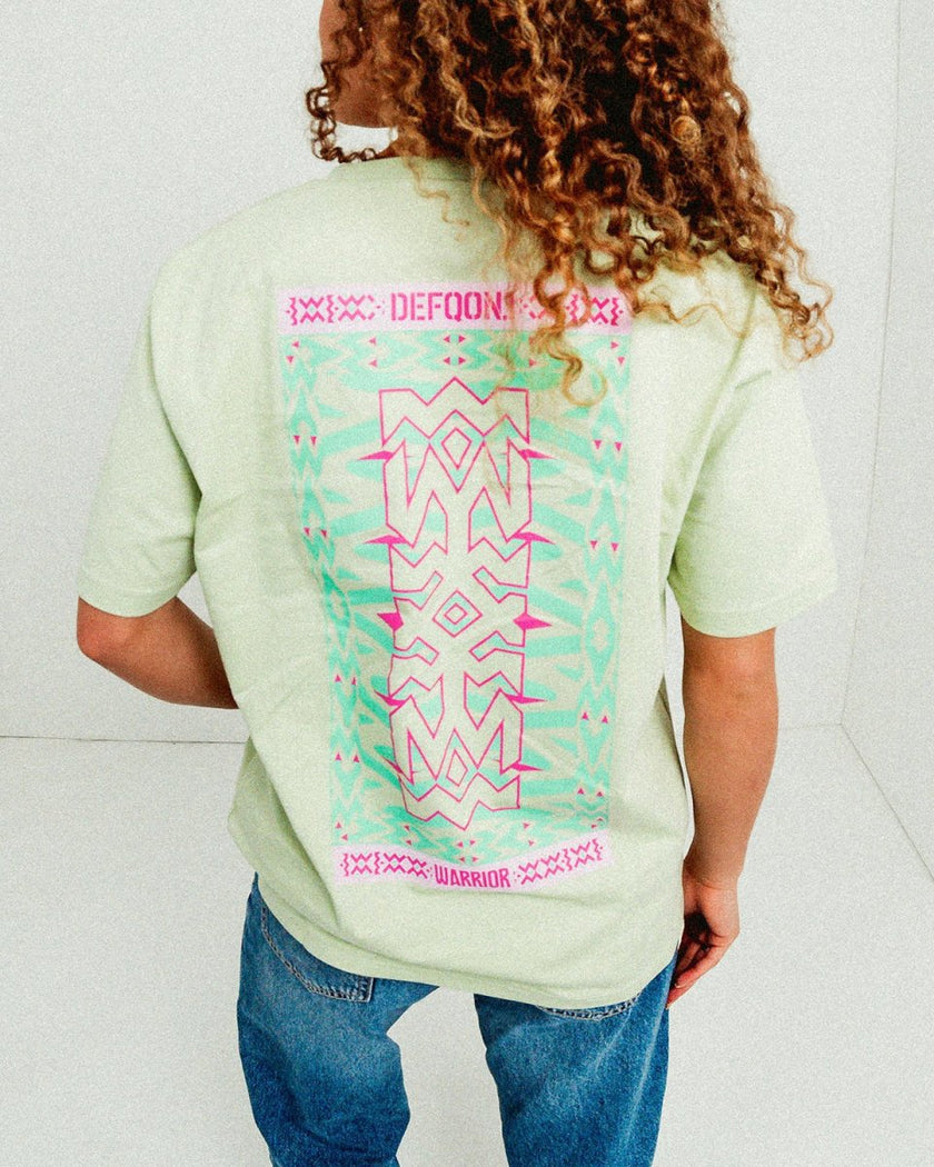 107. T-shirt backprint Lime/Pink boyfriend fit - Defqon.1 Festival Store