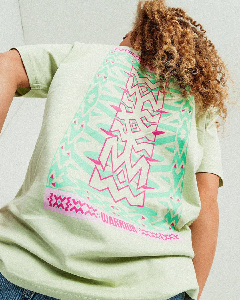 107. T-shirt backprint Lime/Pink boyfriend fit - Defqon.1 Festival Store